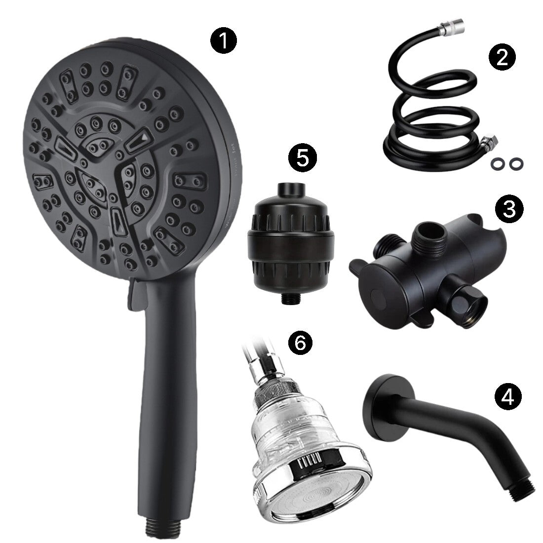 MineralStream Luxe 10 Mode Mode High Pressure Dower Head (Wirowered)