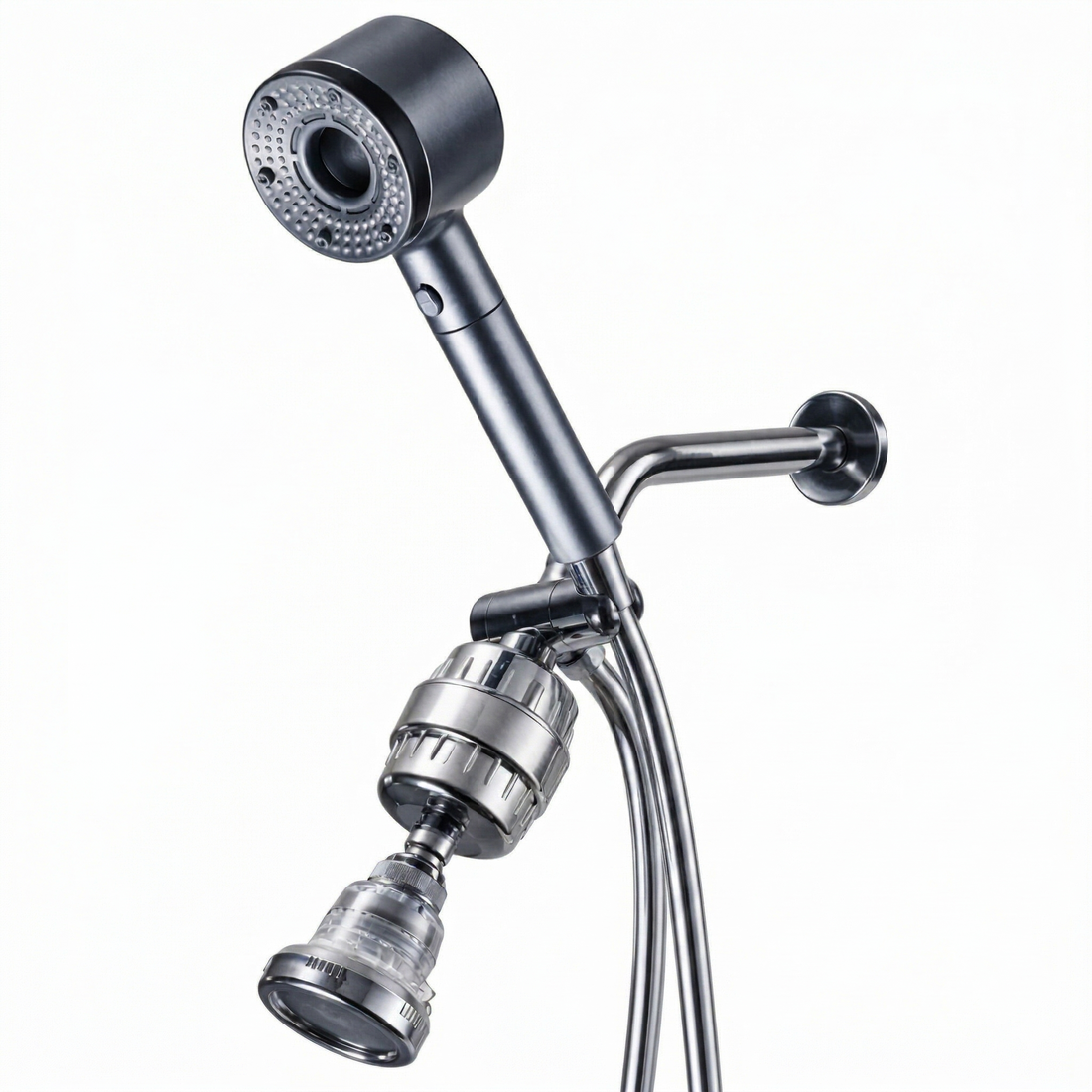 Hey Pure Filtered Shower Head dual shower kit in blue
