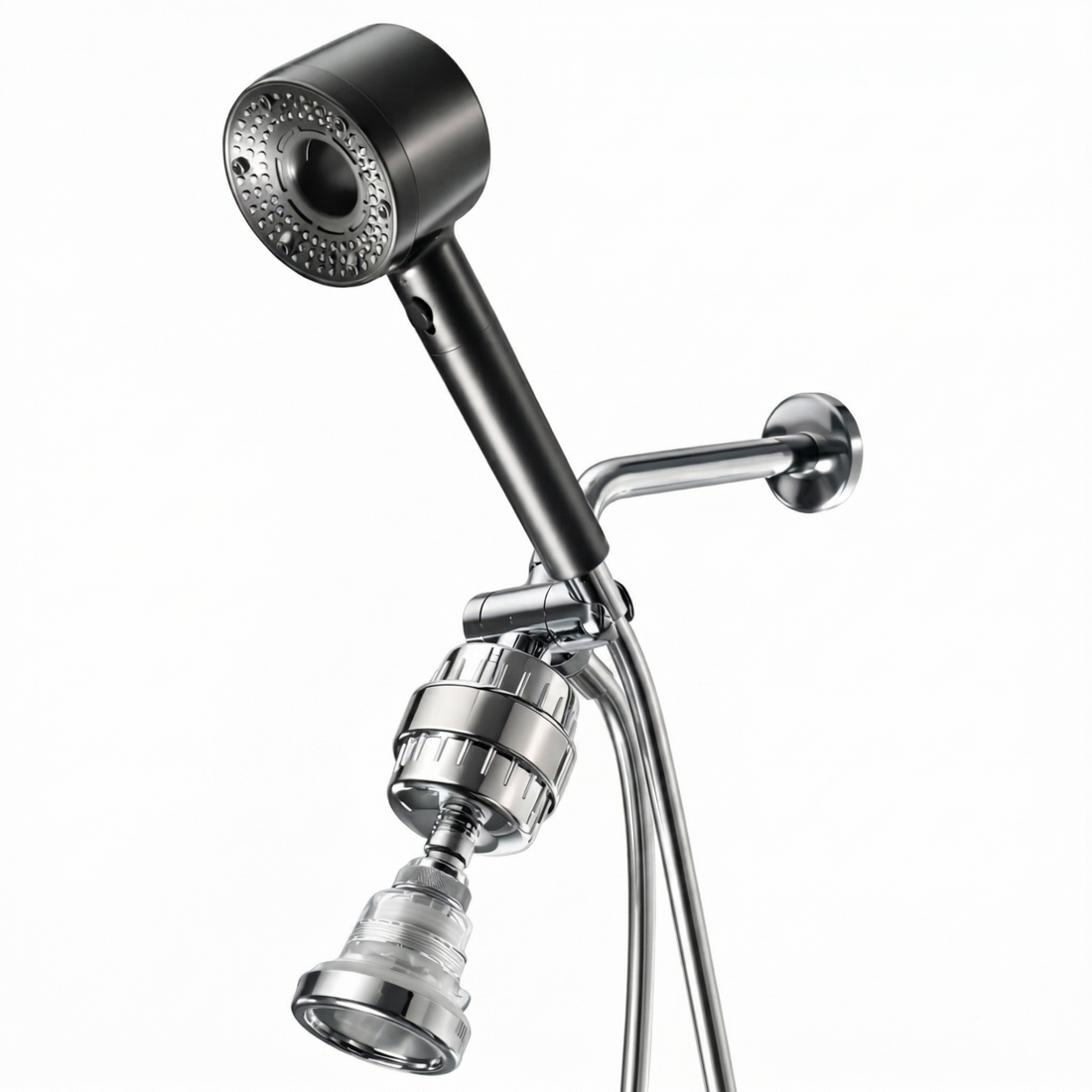 Hey Pure Filtered Shower Head dual shower kit in grey