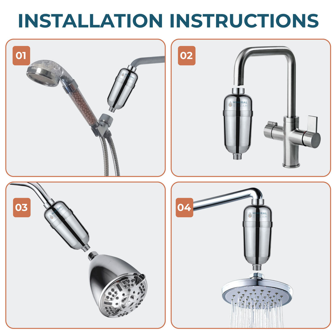 فلتر استحمام متطور للمياه العسرة