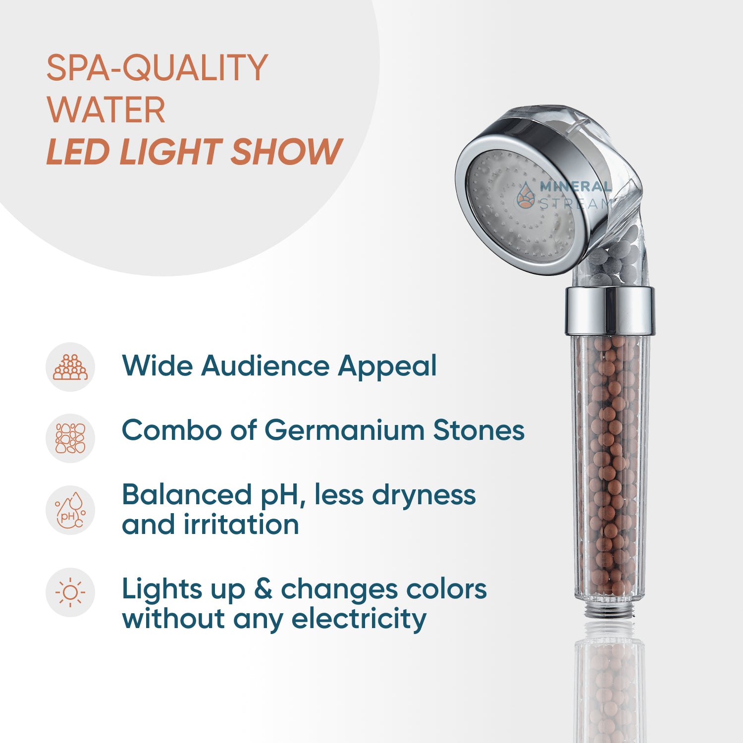 رأس الدش الأيوني MineralStream™ LED