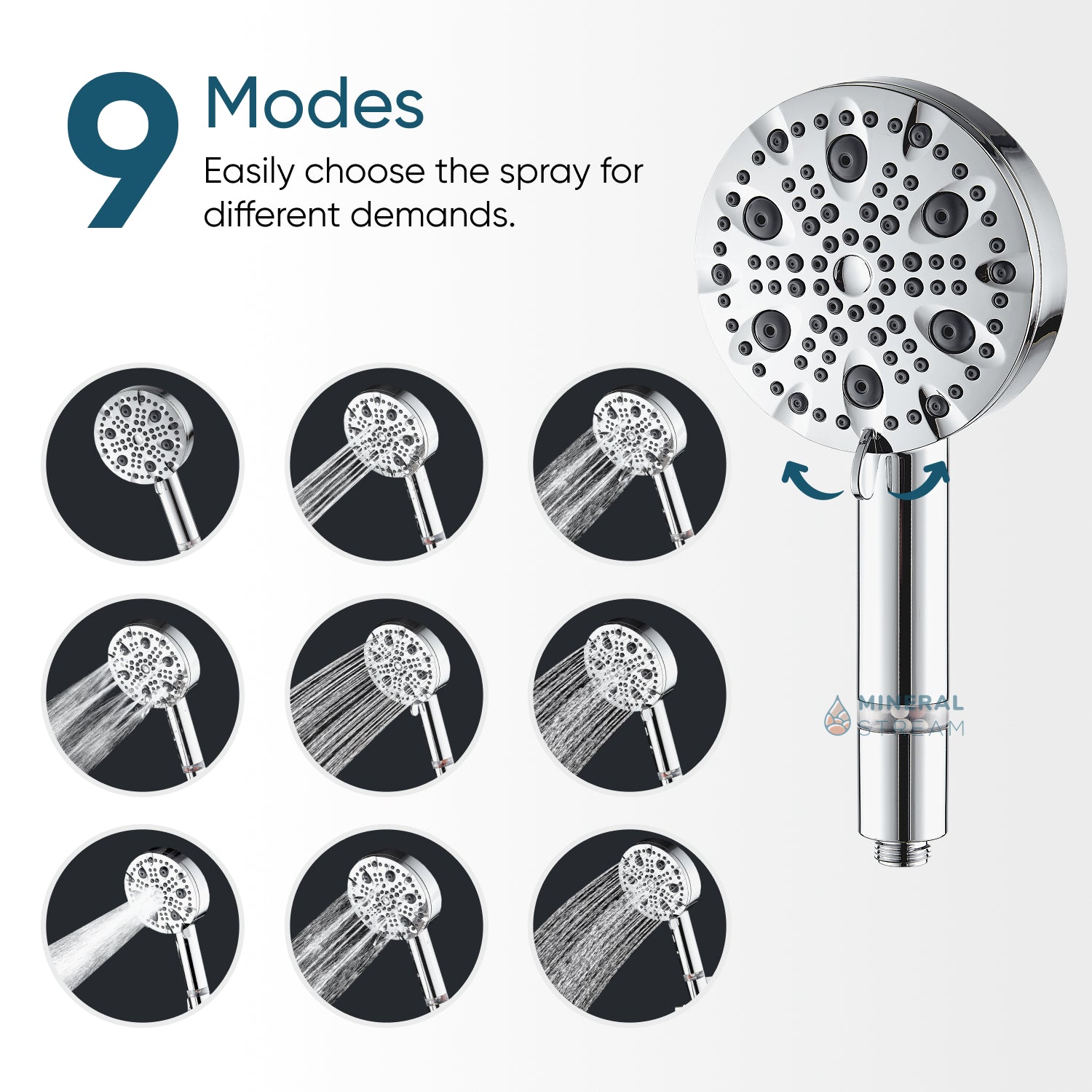 Mineralsstream Luxe 9 Mode Mode High Pressure Dearn (Fulted)
