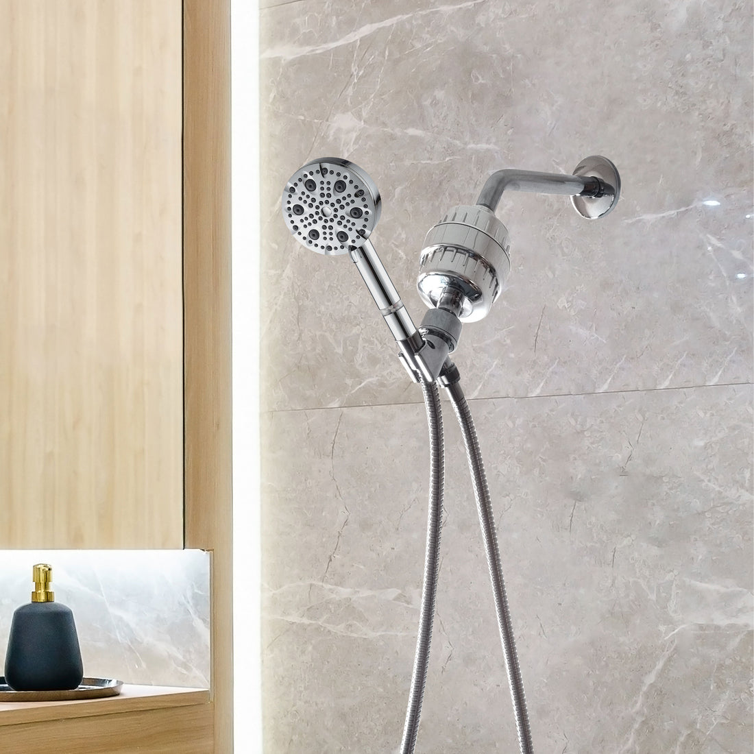 Luxe 9 Mode Mode Showerhead Kit Complete Shower Kit